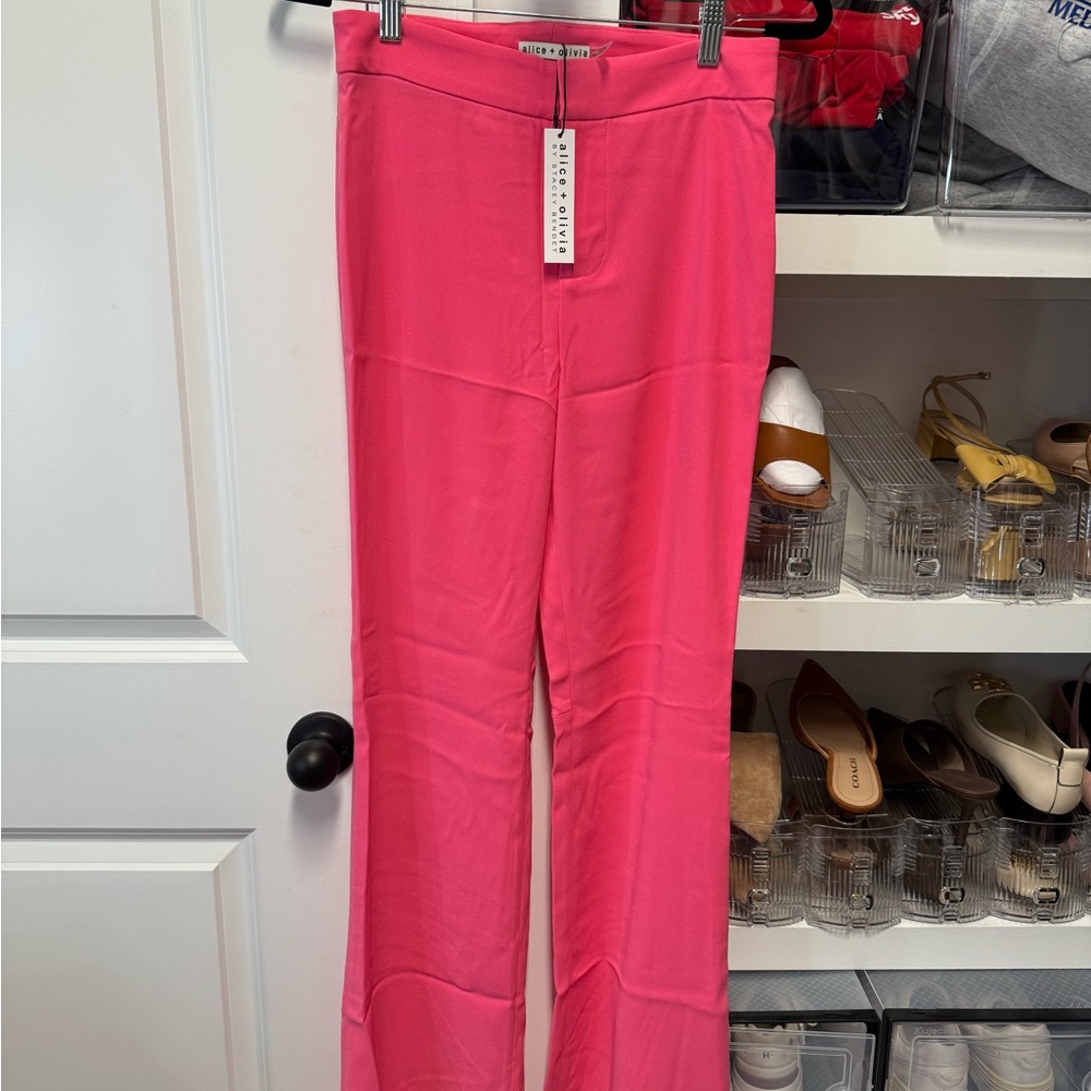Alice + Olivia Vibrant Pink Straight Leg Pants